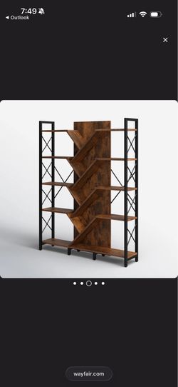 5-tier Industrial Geometric Tree Bookshelf