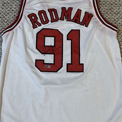 Dennis Rodman Signed Chicago Bulls Jersey Players Ink COA