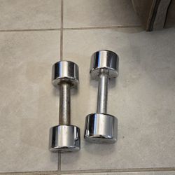 Single chrome dumbbells Single 10 LB & 12 LB  $30  OBO