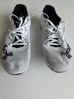 New Under Armour Kick Distance 4 White Track Spikes Shoe Size 12.5