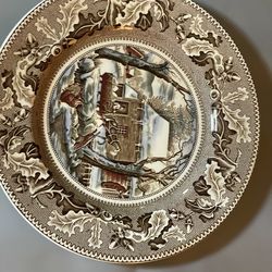 Johnson Brothers historic American frozen up Thanksgiving plates set up 12