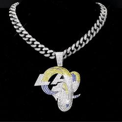 20" or 24" L.A. Rams Football Iced Chain Necklace. Other Teams Sold Separately SHIPPING AVAILABLE