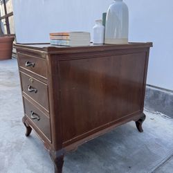 Antique Hekman 3 Drawer File Cabinet