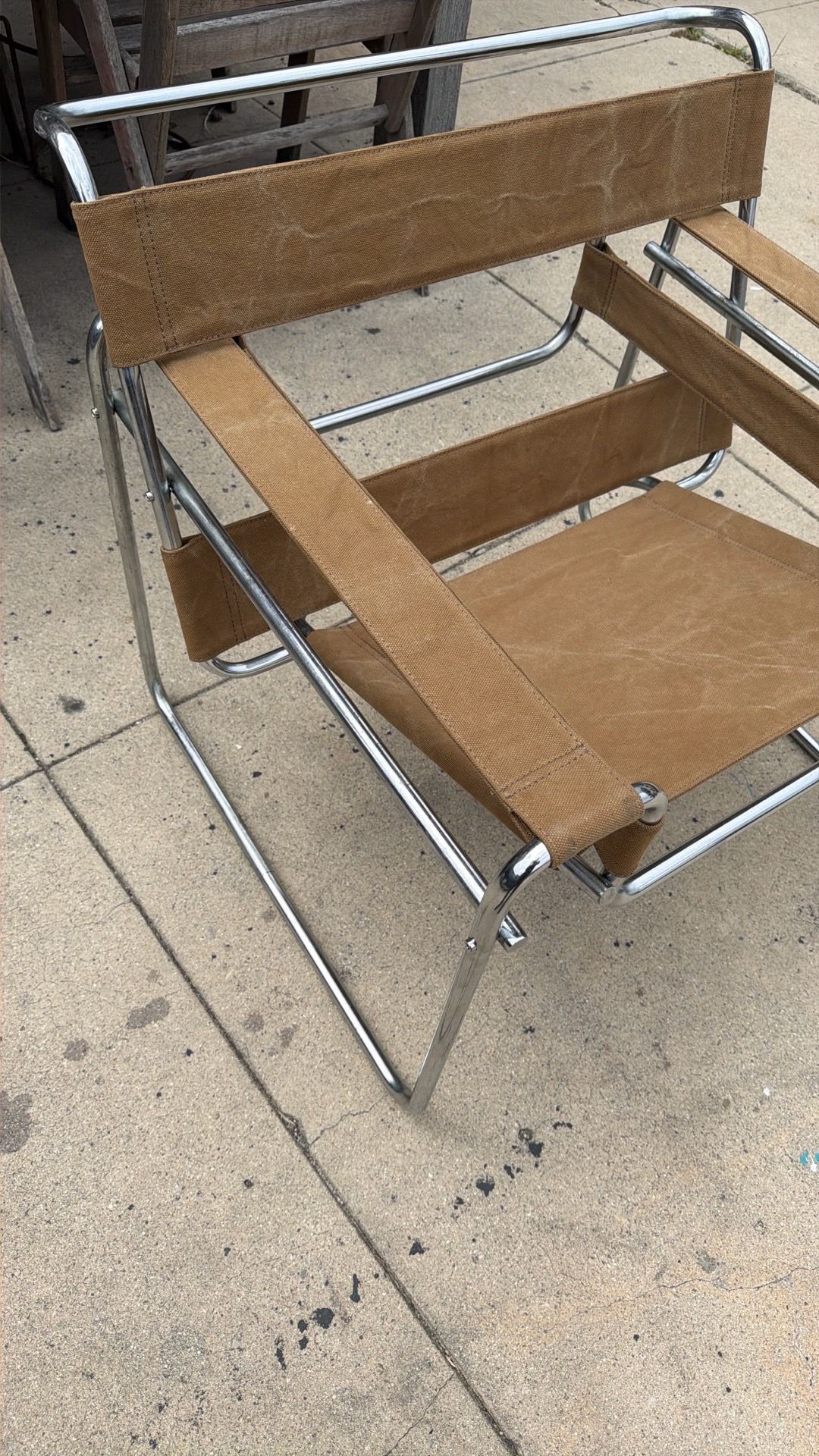 Wassily chair with new canvas taupe
