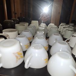 Milk Glass And Other Old Dishes