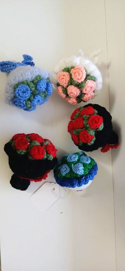Handmade Crochet Flower Keychain