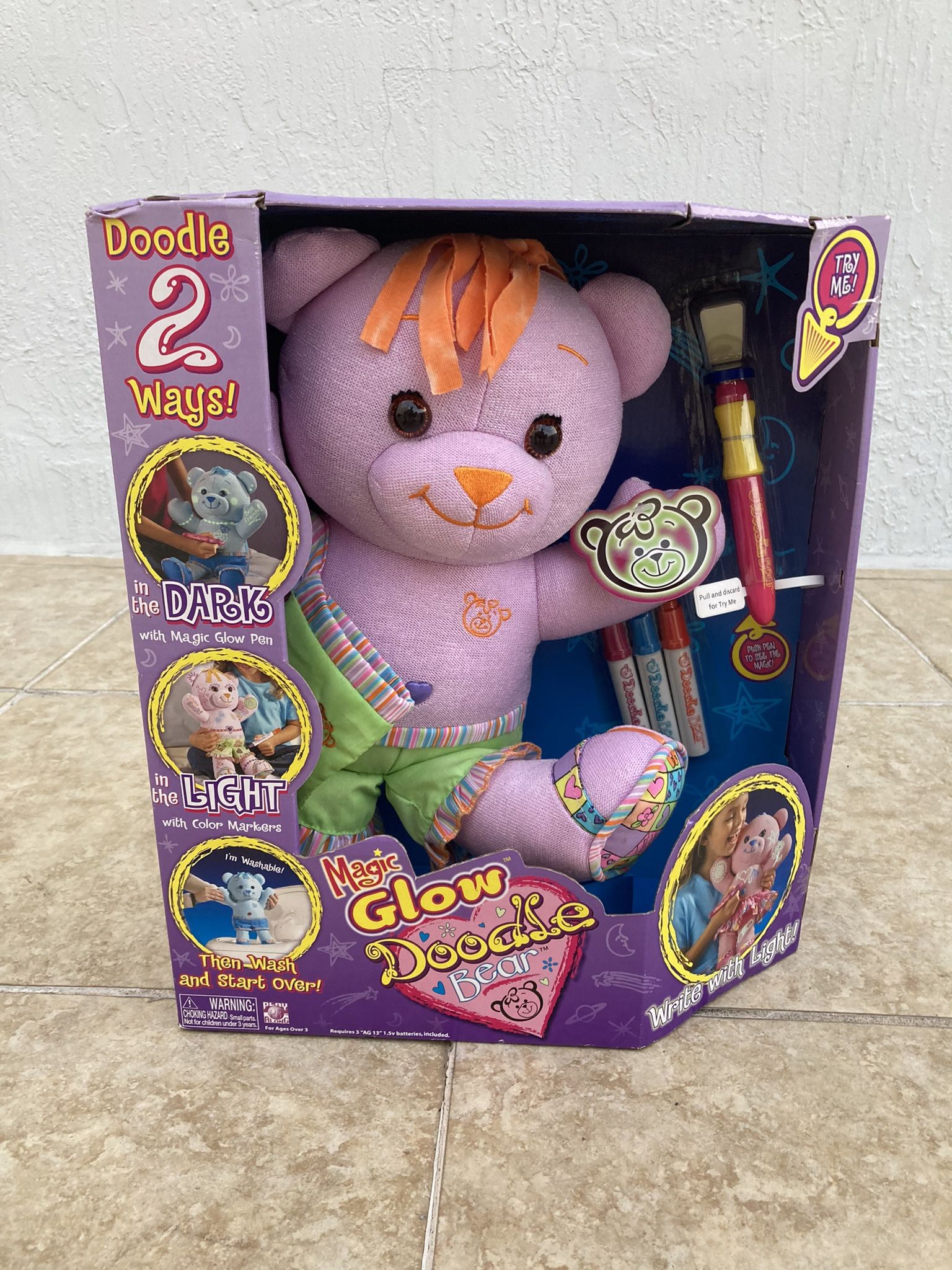 Oso Magic Glow and Doodle Bear Glow in Dark Magic Glow in dark Doodle Bear Brillan en la oscuridad Resplandor Mágico Oso