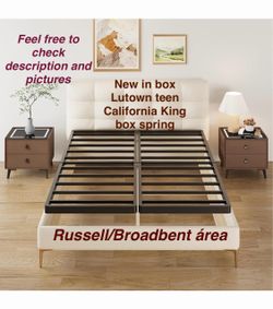 Lutown-Teen 2 Inch Split Cal King Box Spring, Metal Bunkie Board, holds up to 3500lbs