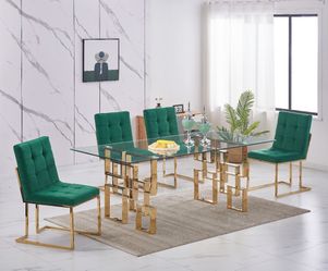 Green/ Gold 5pc DINING SET/ Juego De Comedor 🔥🔥 NEW IN BOX!!!