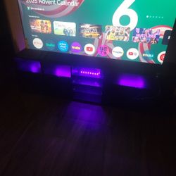 75 Inch Tv & Tv Stand With Led Lights