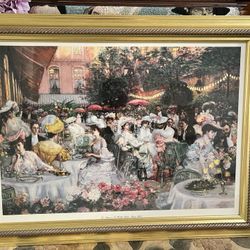 Large framed Print Of "Le Diner A L' Hotel Ritz" By Pierre-Georges Jeanniot