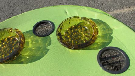 4 Large crystal ashtrays