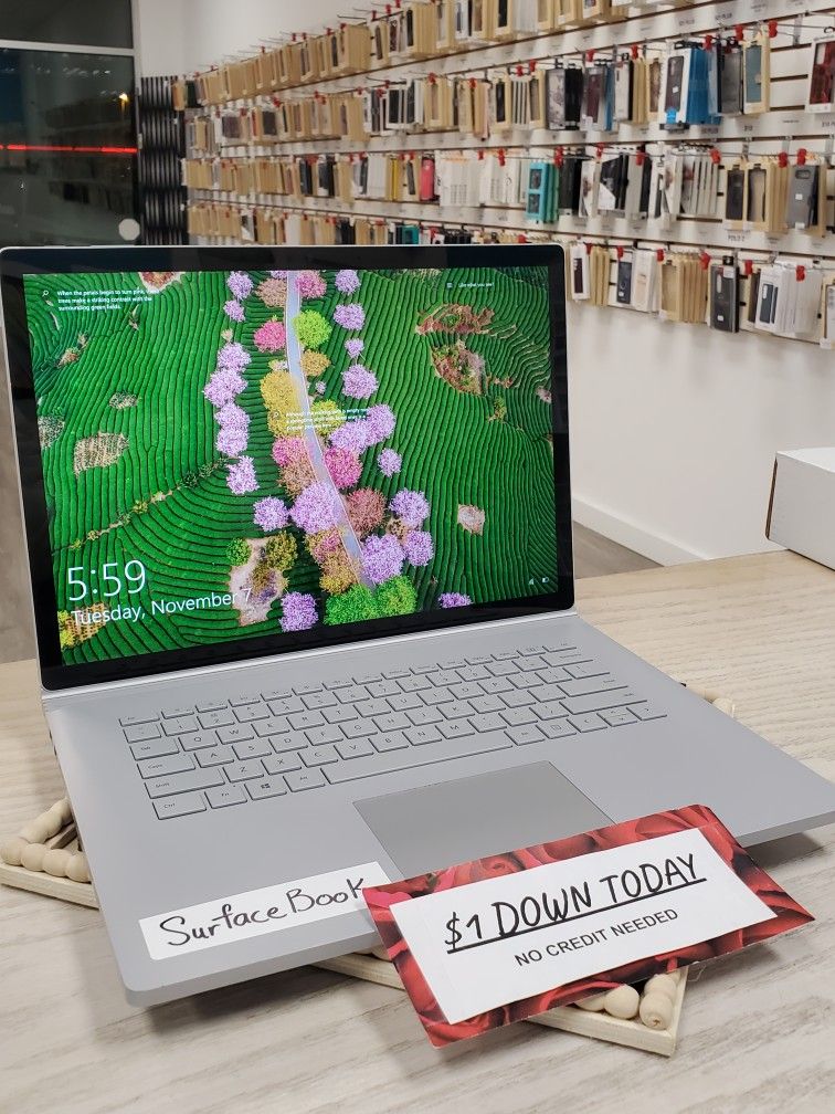 Microsoft Surface Book 2 Laptop 15 IN - $1 Down Today - NO CREDIT Needed