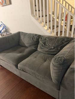 Gray microfiber loveseat