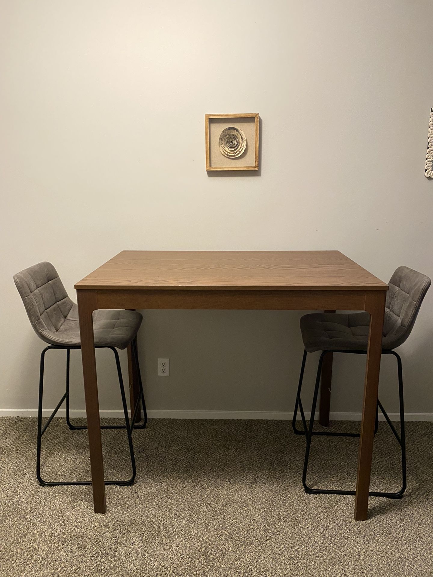 Dining bar table with 2 stools- dinning table with chairs- dinning table set