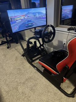 Sim Racing Setup Complete – 34” Curved Ultrawide Monitor + Cockpit + Wheel