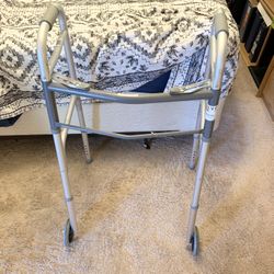 Medline Guardian Two-Button Folding Walker with 5" Wheels - MDS86410W54