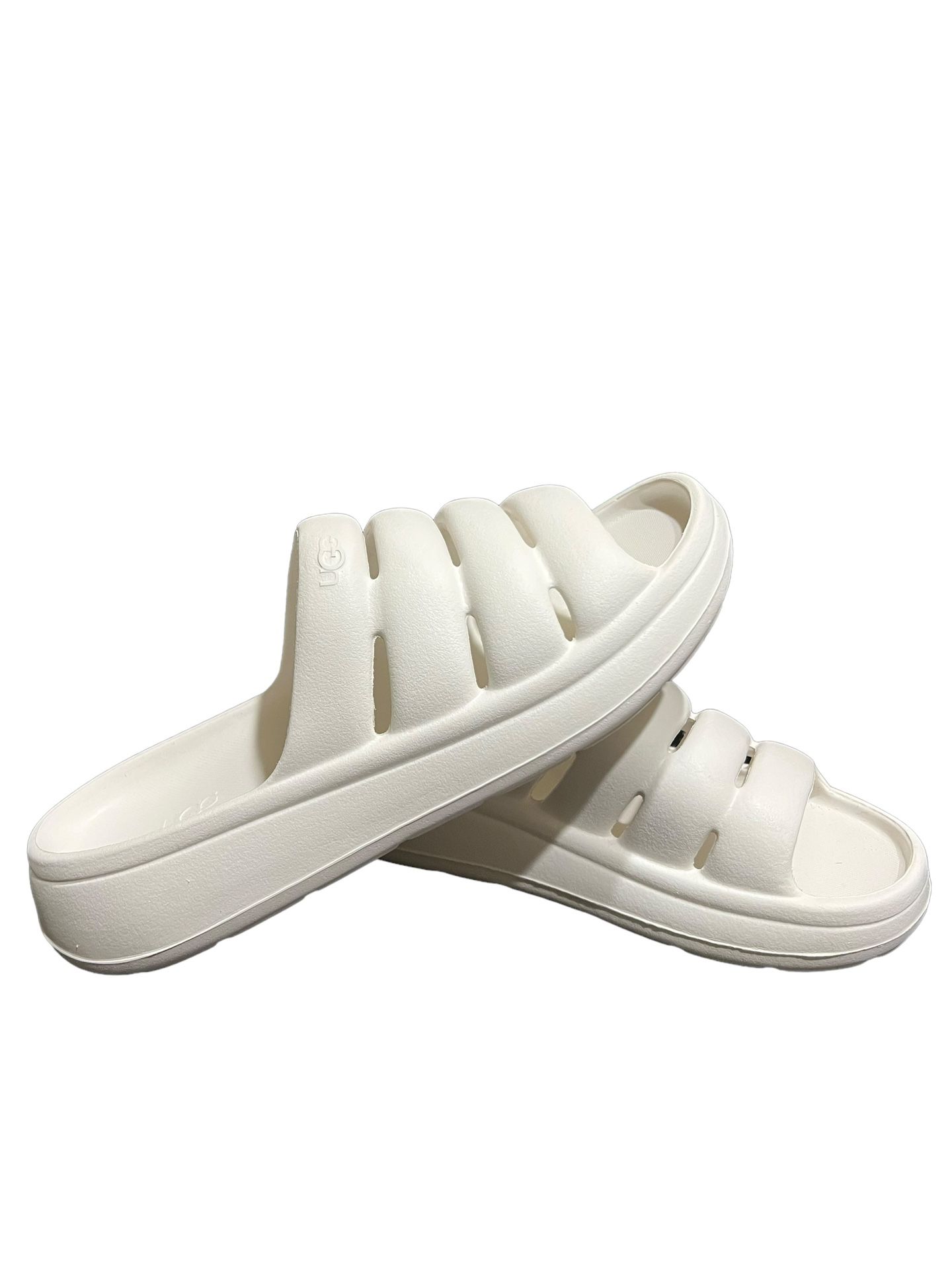 UGG Fluff You Cast In Water Sport Yeah Resistant Foam White Slipper Sandal 10
