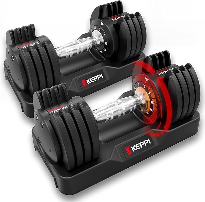 Keppi Adjustable Dumbbells 25Lb Pair