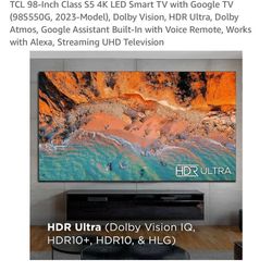 🛑 BRAND NEW TCL 98” 4K LED SMART TV – $1,900 (Orig. $2,873) – PICKUP IN BRICKELL 🛑