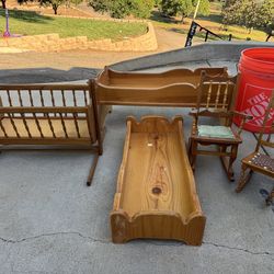 Vintage Wooden Doll Furniture Set – Uncle Roy’s – Handmade Style