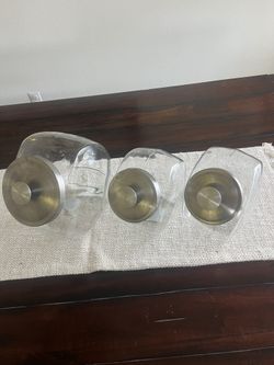 Glass Penny Candy Or Penny Jars - 3 Of Them