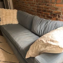 Light Blue Performance Velvet Sleeper Sofa