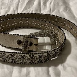 women's bling leather belts 