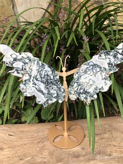 Moss Agate Crystal Butterfly Wings