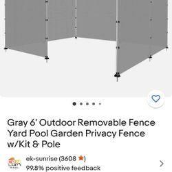 6 Ft× 24 Removable Fence Gray