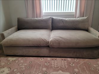 City Home Velvet Taupe Sofa