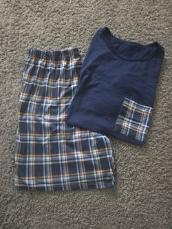 Navy Plaid Pajama Set