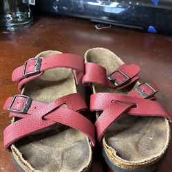 Birkenstock Birki's Nepal Criss Cross Sandals Womens US 7 1/2 Buffalo Red