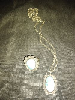 Turquoise ring n necklace set