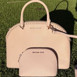 Michael Kors Large Emmy satchel with small Makeup Case/Conjunto MK