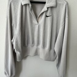Nike Velour Polo in Stone - Small