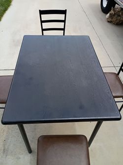 Black Dining Table with Chairs Set