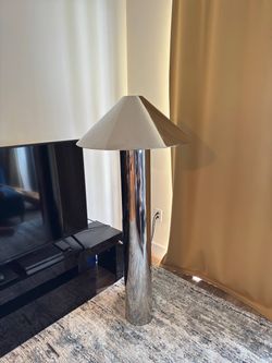 CB2 Gigi Polished Stainless Steel Floor Lamp