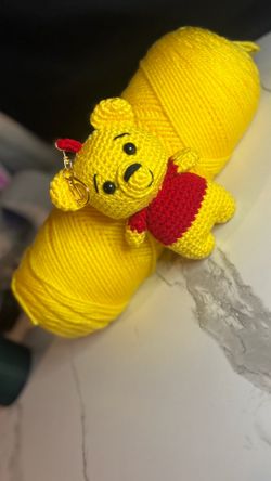 Crochet Winnie Bear keychain