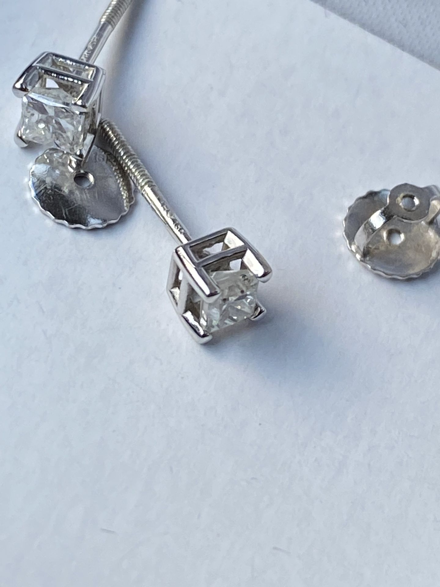 1/2 Carat Princess Cut Diamond Earrings 