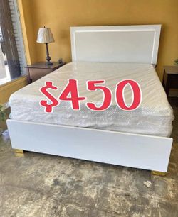 NEW FULL BED FRAME AND MATTRESS 