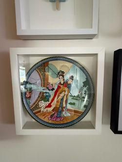 Vintage Framed Decorative Asian Plate