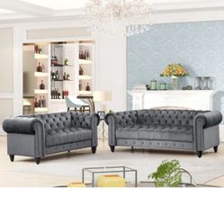 2 Piece Velvet Living Room Set 