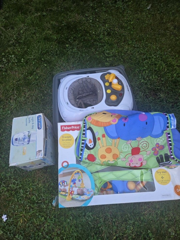 Baby Walker,lay And Play Tummy Time Toy And Night And Day Bottle Warmers
