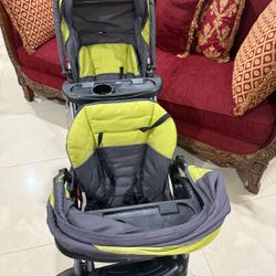 Sit And Stand Green Double Stroller