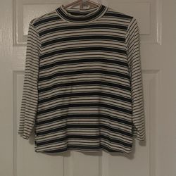 Stripe High Neck Top Size XL