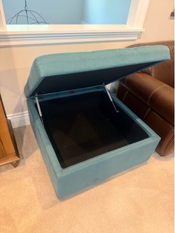 Teal Storage Ottoman