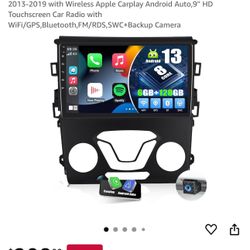 [8 Core 6G+ 128G] Android 13 Car Stereo for Ford Fusion Mondeo 2013-2019 with Wireless Apple Carplay Android Auto,9" HD Touchscreen Car Radio with WiF