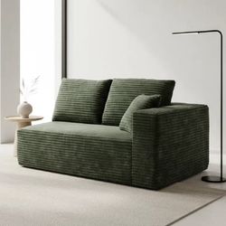 57" Modular Sectional Corduroy Sofa Couch Green