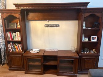 Large Wood Entertainment Center Wall Unit